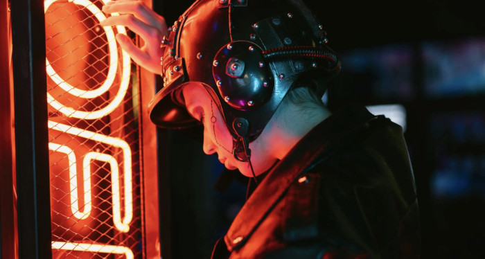 Woman with Helmet
